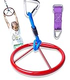 Trailblaze Ninja Wheel Obstacle 360° Rotatable Slackline Hanging Course for Kids Swing Monkey Wheel for Kids Outdoor Play Equipment - Perfect Addition to Your Backyard Ninja Obstacle Course