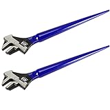 PINGEUI 2 PCS 16 Inches Spud Wrench, Heavy Duty Forged Adjustable Spud Wrench, Metric Scale Marked Construction Wrench with Hammer Head and Pipe Wrench Function