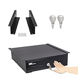 HK SYSTEMS 13' Heavy Duty Black 'Push' Open Cash Drawer, 4B5C with Under Counter Mounting Metal bracket
