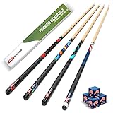 ProSniper Pool Cues | Set of 4 Custom Pool Table Cues Sticks | Made With Hand-Selected Canadian Maple Hardwood | Includes 4 pool chalk | Unique Design Cue Sticks for House And Bar Billiard Players 2.0
