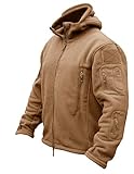 CRYSULLY Men Autumn Winter Mountain Climbing Hunting Travelling Hoodie Ripstop Fleece Jacket Brown