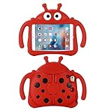 Tading Kids Case for Apple iPad Mini 5/4/3/2/1 7.9 inch Only, Kids Proof Lightweight EVA Foam Stand Cover for iPad Mini, Mini 5 (2019), Mini 4, iPad Mini 3rd Generation, Mini 2 Tablet - Ladybug, Red
