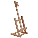 U.S. Art Supply 16' Mini Tabletop Wooden H-Frame Studio Easel - Artists Adjustable Beechwood Painting and Display Easel, Holds Up to 12' Canvas - Portable Sturdy Table Desktop Artwork Holder Stand