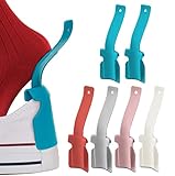 NONSTOP 6 Pcs Lazy Shoe Helper Portable Sock Slider - Short Handled Shoe Horn - Shoe Lifting Helper Easy on Easy Off, Plastic Shoehorn for Men, Women