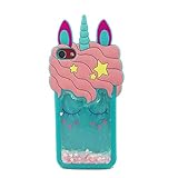 CaseTown Compatible with iPod Touch 7th Case, Unicorn Bling Mint Case for iPod Touch 5/6,Cute Silicone 3D Cartoon Cool Kawaii Animal Cover,Soft Skin,Funny Unique Cases for Kids Girls Teens Guys