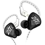 KZ ZST X in-Ear Monitors, Upgraded Dynamic Hybrid Dual Driver ZSTX Earphones, HiFi Stereo IEM Wired Earbuds/Headphones with Detachable Cable for Musician Audiophile (Without Mic, Black)