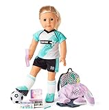 American Girl Truly Me 18-inch Doll 27 & School Day to Soccer Play Playset with Supplies, Uniform, and Ball, For Ages 6+