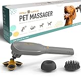 PAW WAVE PERK Percussion Pet Massager for Dogs and Cats with 3D Flex, Cupping and Vibration Brush Tips Designed to Help Relieve Tight Muscles, Improve Circulation, Reduce tensions