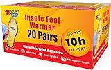 Insole Foot Warmers (20 Pairs) - Up to 10 Hours of Heat, Easily Apply with Adhesive - Ultra Thin, Easy, All Natural - Air Activated, Odorless Hot Insole Warmers - Sport Temp