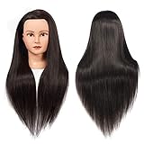 Training Head 26'-28' Mannequin Head Hair Styling Manikin Cosmetology Doll Head Synthetic Fiber Hair Hairdressing Training Model Free Clamp (1711LB0220)