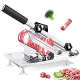 Manual Frozen Meat Slicer Meat Cutter Upgraded Stainless Steel Meat Cleavers Beef Mutton Roll Slicing Machine Vegetable Meat Slicer for Home Cooking Hotpot Shabu