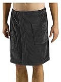 robesale Bamboo Cotton Mens Spa Cover up Wrap, Charcoal, One Size