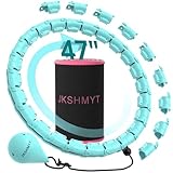 JKSHMYT Smart Weighted Fit Hoop Plus Size for Adults Weight Loss, Hula Circle-2 in 1 Infinity Fitness Hoop, 24 Links Detachable & Size Adjustable, with Waist Trainer for Women