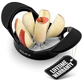 Zulay Kitchen 8 Blade Apple Slicer and Corer - Easy Grip Apple Cutter With Stainless Steel Blades - Fast Usage Apple Corer And Slicer Tool - Saves Time & Effort - Apple Peeler and Corer (Black)