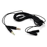 Ougual Premium Integrated Headset Extension Cord for Computer Gaming - Improved Audio Quality and Freedom of Movement (4.9 Foot,Black)