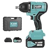 Cordless Impact Wrench,1/2 Impact Gun 750NM（550 Ft-lb）High Torque 2200 RPM,Brushless Motor，with a 4.0Ah Li-Ion Battery, Fast Charger,Suitable for family cars，Construction work on site…