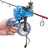 KastKing Fishing Line Spooler & 5’’ Braid Scissors - W/Line Counter, Patented Accessories, Portable, Fishing Gears Gifts for Men, Compact, for Spinning & Casting Reels - No Line Twist, Blue
