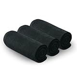 BOBOR Gym Towels Set, Microfiber Sports Towel for Men and Women, Super Soft and Quick-Drying 3-Pack Set Towel, for Tennis, Yoga, Cycling, Swimming (Black 3 Pack, 14' x 29')