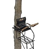 Muddy Deer Hunting Climbing Adjustable Quiet Heavy-Duty Huntsman Deluxe 17 ft 1-Person Ladder Tree Stand, Black