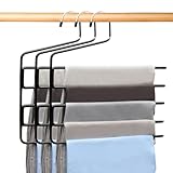 Pants Hangers Space Saving,Organization and Storage for Dorm Room Essentials for College Students Girls,Non-Slip Metal Hangers,Multifunctional Pant Hanger Closet Organizer for Trousers Scarf-3 Pack