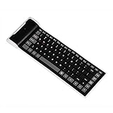 EBTOOLS Foldable Wireless Bluetooth Keyboard, Mini Portable Waterproof Keyboard Widely Compatible with Desktops, Laptops, Tablets, and Mobile Phones(Black)