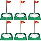 Sotiff 6 Pcs Golf Practice Putting Cup Golf Training Putters Putting Green Indoor Set Golf Putting Cup with Flag for Indoors Golf Accessories for Men Women, Ideal for Indoor and Outdoor Training