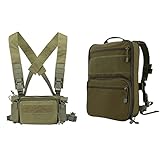 Tactical Vest Airsoft Ammo Chest Rig 5.56 9mm Magazine Carrier Combat + Tactical MOLLE Military Day Pack