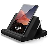 Lamicall Tablet Pillow Holder Stand - Tablet Pillow Soft Pad Dock for Lap, Bed and Desk with Pocket & 4 Viewing Angles, for 2022 iPad Pro 11, 12.9, Air, Mini, Kindle, 4-13' Phone and Tablet, Black