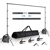 Backdrop Stand 8.5x10ft, Photo Video Studio Adjustable Backdrop Stand for Parties, Wedding, Photography, Advertising Display