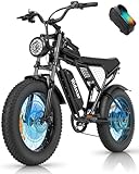 Bopzin Electric Bike for Adults, 1200W 25MPH Dirt Bike, 48V,15AH Removable Battery, Max 50Miles Electric Motorcycle, 20' Fat Tire Ebike, 7-Speed & UL Bicicleta electrica para adultos