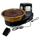 U.S. Art Supply 3/4-HP Table Top Pottery Wheel with LCD Wheel Speed Display - Includes Foot Pedal and 11' Bat - Reversible Spin Direction - Ceramics Clay Pot, Bowl, Cup, Art