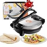 MasterChef Electric Tortilla Maker- Homemade Flatbread, Pitas, Tortillas- Heavy Duty, Non-stick Cooker Easier than Tortilla Press