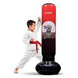 Inflatable Kids Punching Bag – Free Standing Ninja Boxing Bag for Immediate Bounce-Back for Practicing Karate, Taekwondo, MMA and to Relieve Pent Up Energy in Kids and Youth / Tall 5’ 3”