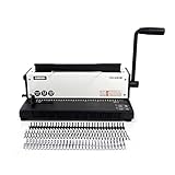 Rayson TD1202R Binding Machine, 3:1 Pitch Wire Binding Machine, Round Holes, Punch 12 Sheets/Bind 120 Sheets with Sturdy Metal Construction
