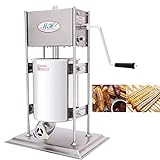 10L Commercial Churros Machine, Commercial Vertical Manual Spanish Churro Maker with 4 Nozzles Manual Churros Filler Filling Machine Spanish Doughnuts Machine For Restaurant