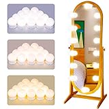 Hollywood Style LED Vanity Lights, 22.6 ft LED Vanity Lights Kit with 14 Dimmable Bulbs, DIY Stick-on Lighting Fixture Strip for Makeup Vanity Table, Bathroom and Dressing Room Wall Mirror (White)