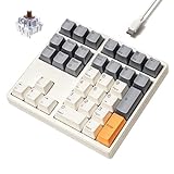 Kisnt Mechanical Number Pad, 34 Key Hot Swappable Numpad Wired USB Numeric Keypad with PBT Keycaps White Backlit Keypad for Laptop, MacBook,PC Desktop (Brown Switch)