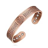 Feraco 12X Strength Wide Copper Bracelet for Men Enhanced Magnetic Bracelets for Men with 3800 Gauss Magnets,Pure Copper Jewelry Adjustable Cuff Bangle with Giftable Box,Original Design