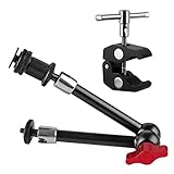 pangshi 11inch Adjustable Articulating Friction Magic Arm & Large Super Clamp Compatible with DSLR Camera Rig, LED Lights, Flash Light, LCD Monitor