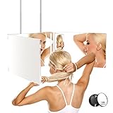 JANMPASK LED 3 Way Mirror for Self Hair Cutting Mirror Vanity Mirror Barber Supplies Accessories 360 Makeup Mirror with Light Trifold Mirror to See Back of Head (White with Light)