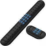 KTRIO Upgrade Memory Foam Keyboard Wrist Rest Set - Massage Holes Design Wrist Rest for Computer Keyboard - Ergonomic Keyboard Wrist Pad for Easy Typing & Pain Relief for Computer, Office & Home