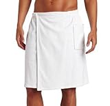 robesale Terry Shower Bath Towels for Men, One Size, White Color