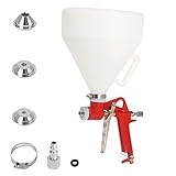 Drywall Wall Painting Sprayer,1.5 Gallon Paint Texture Tool Air Hopper Spray Gun with 3 Nozzle for Stucco Mud or Popcorn on Walls and Ceiling … (Red)