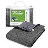 BARMY Weighted Lap Blanket (48'x24', 6lbs) Weighted Lap Pad with Removable Cover for Adults, Teens and Kids, Cotton Inner Blanket, Weighted Throw Blanket - Dark Gray