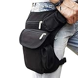 Canvas Outdoor Travel Waist Pack Thigh Bag for Men Women Tactical Military Motorcycle Bike Multi-pocket Drop Leg Bags Pouch Black