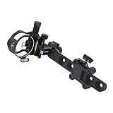 TOPOINT ARCHERY CNC Aluminum 5 Pins Or 7 Pins .019' Tool-Less Bow Sight with Micro Adjust Detachable Bracket LED Sight Light Left and Right Hand (PRO 5 PINS, Black)