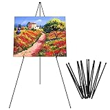 Instant Display Easel Stand - 63' Tripod Collapsible Portable Artist Floor Easel - Easy Folding Telescoping Adjustable Art Poster Metal Stand for Display Show (1 Pack)
