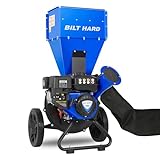 BILT HARD Wood Chipper Shredder, 7.5 HP 224cc Engine, 3 in 1 Multi-Function, 3' Wood Diameter Capacity, Heavy Duty Gas Wood Chippers with Collection Bag
