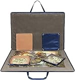 Lavievert Jigsaw Puzzle Case Portable Puzzle Storage Puzzle Board with Six Sorting Trays for Up to 1,500 Pieces - Blue