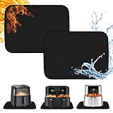 Maerolre 16 * 20'' Heat Resistant Mat for Air Fryer，Heat Resistant Mats for Kitchen Countertop,Fireproof Silicone Mats fit Most Toaster and Oven,Quartz Countertop Protector Mat Black - 2 Pcs